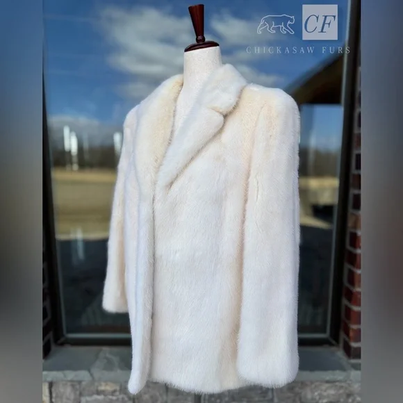 10/12 Genuine Pearl White Mink Fur Jacket Real Fur Genuine Fur Yudofsky’s